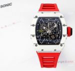 Super clone Richard Mille RM35-01 RAFA NTPT Red Rubber Strap Watch with Super-LumiNova
